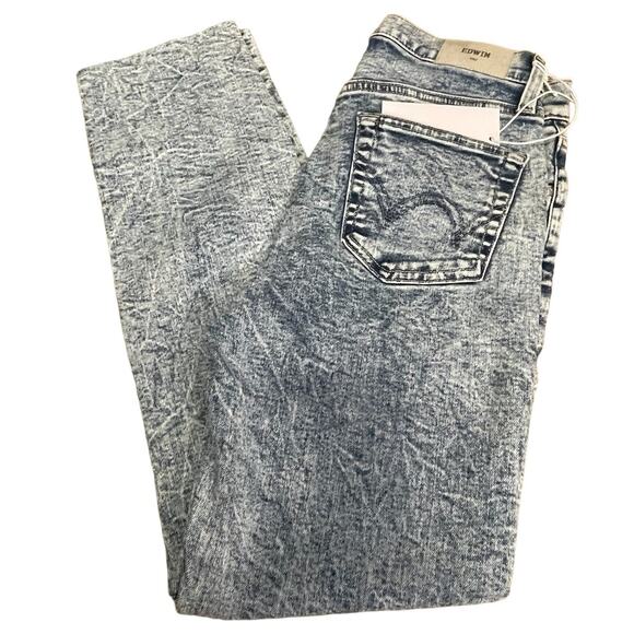 Edwin Bree Mid Rise Slim Skinny Denim Raw Hem Jean in Cosmic Size 25 x 26 NWT - Picture 3 of 10